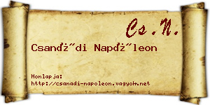 Csanádi Napóleon névjegykártya